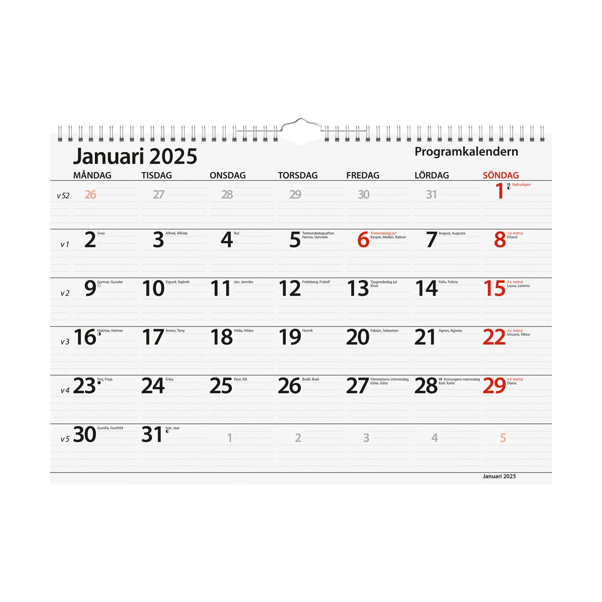 Programkalendern 2025 Månad
