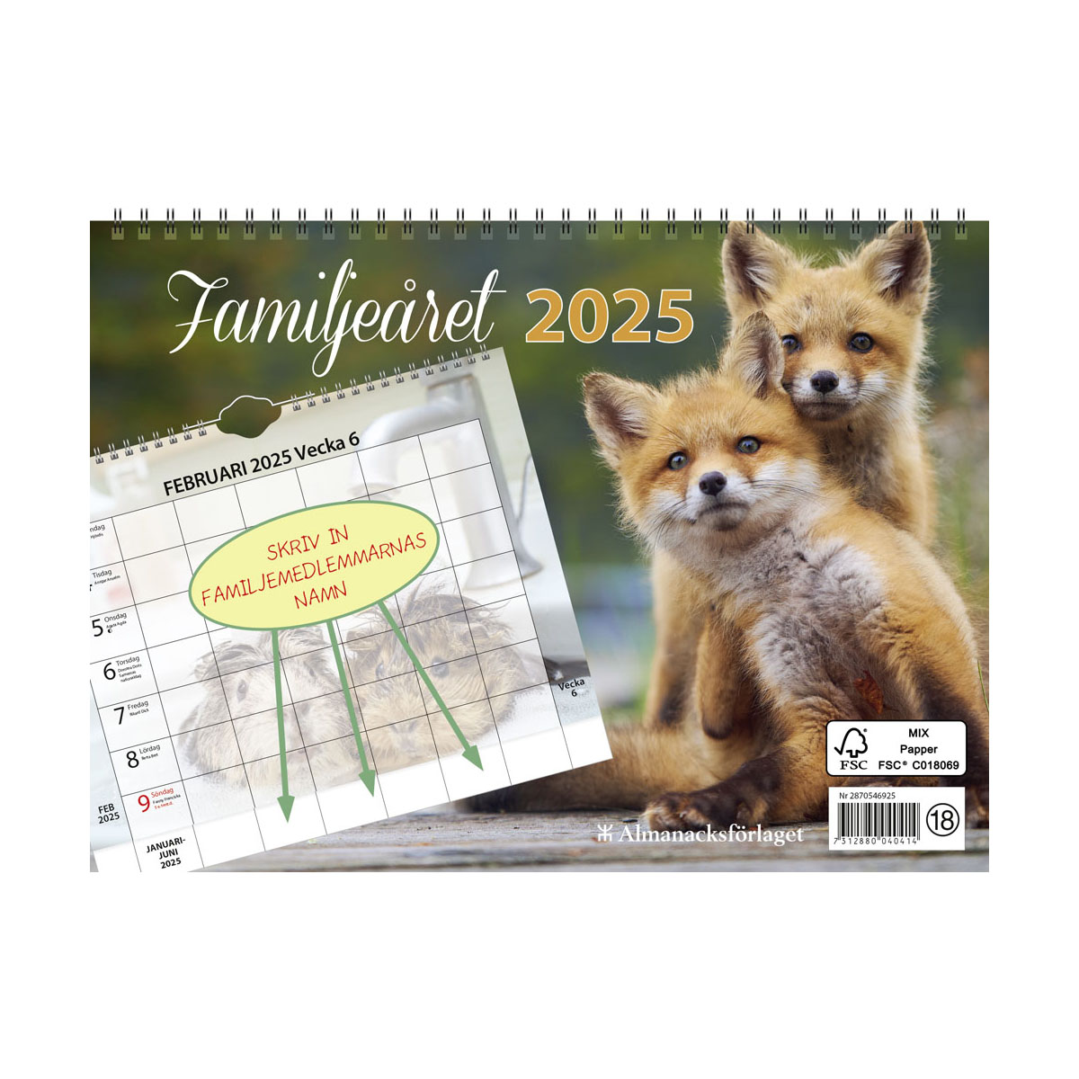 Väggkalender Familjeåret 2025