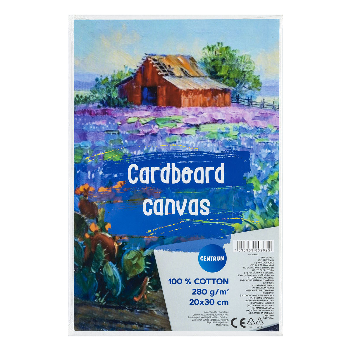 Canvas panel bomull 20x30