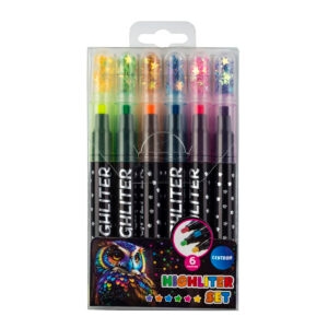 Highlighters STAR Glitter 6 färger