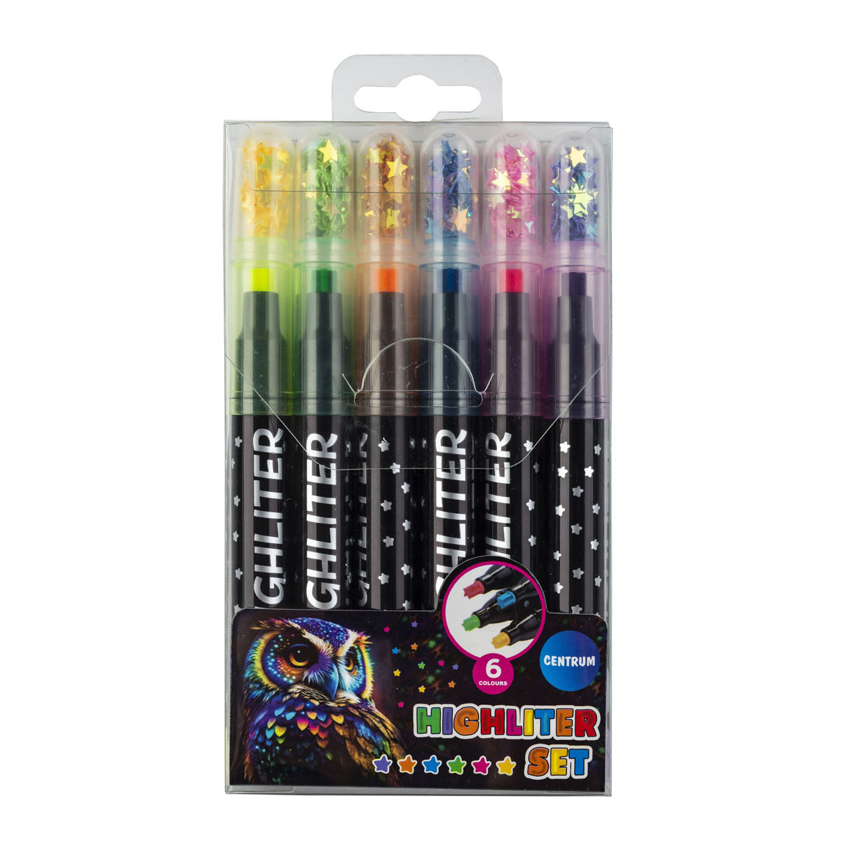 Highlighters STAR Glitter 6 färger