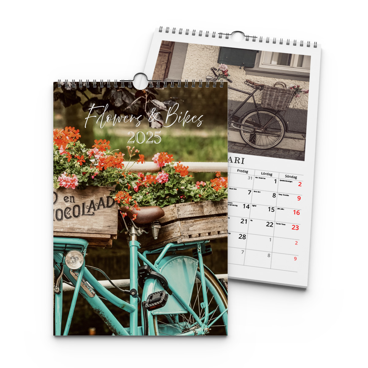Väggkalender Flowers and Bikes 2025
