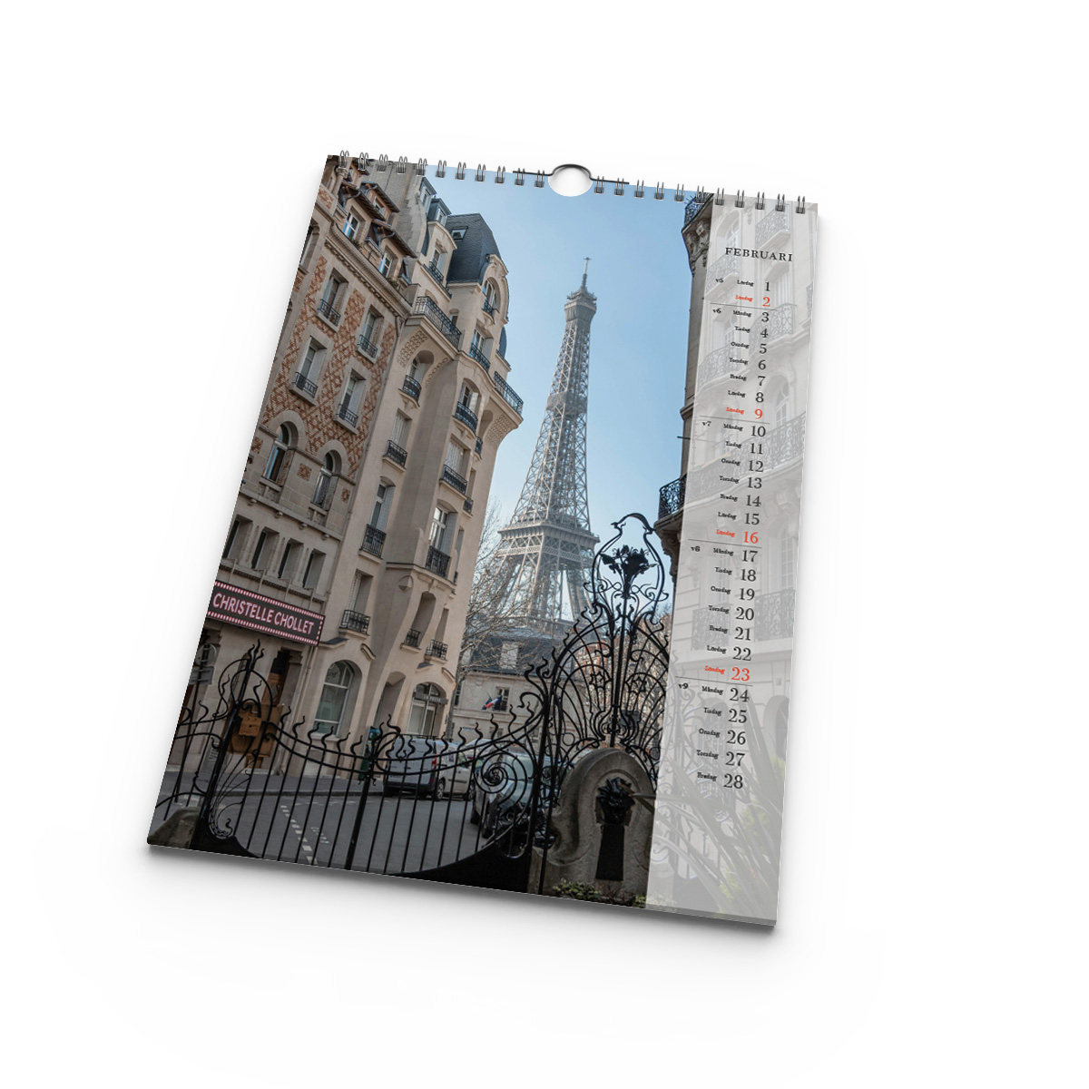 Väggkalender Paris 2025 uppslag