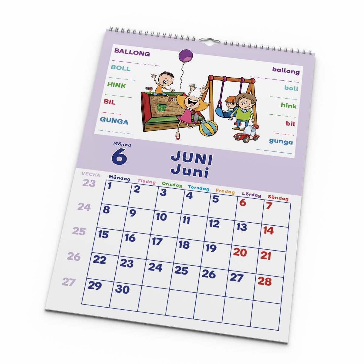 Barnens Almanacka 2026 kalenderblad
