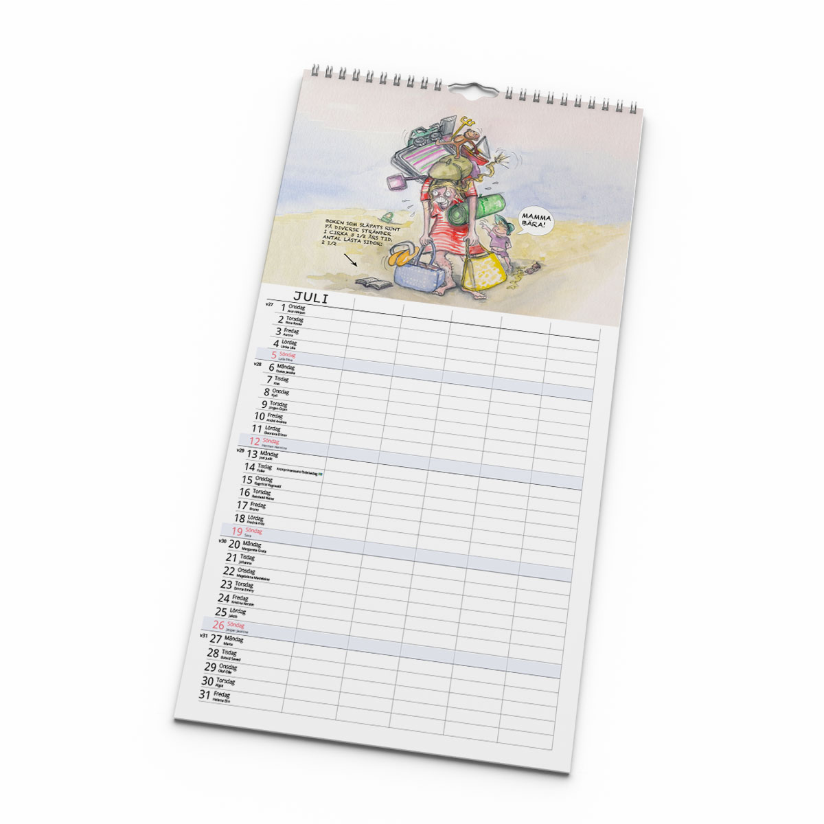 Familjekalender Ett päron till morsa 2026 kalendersida