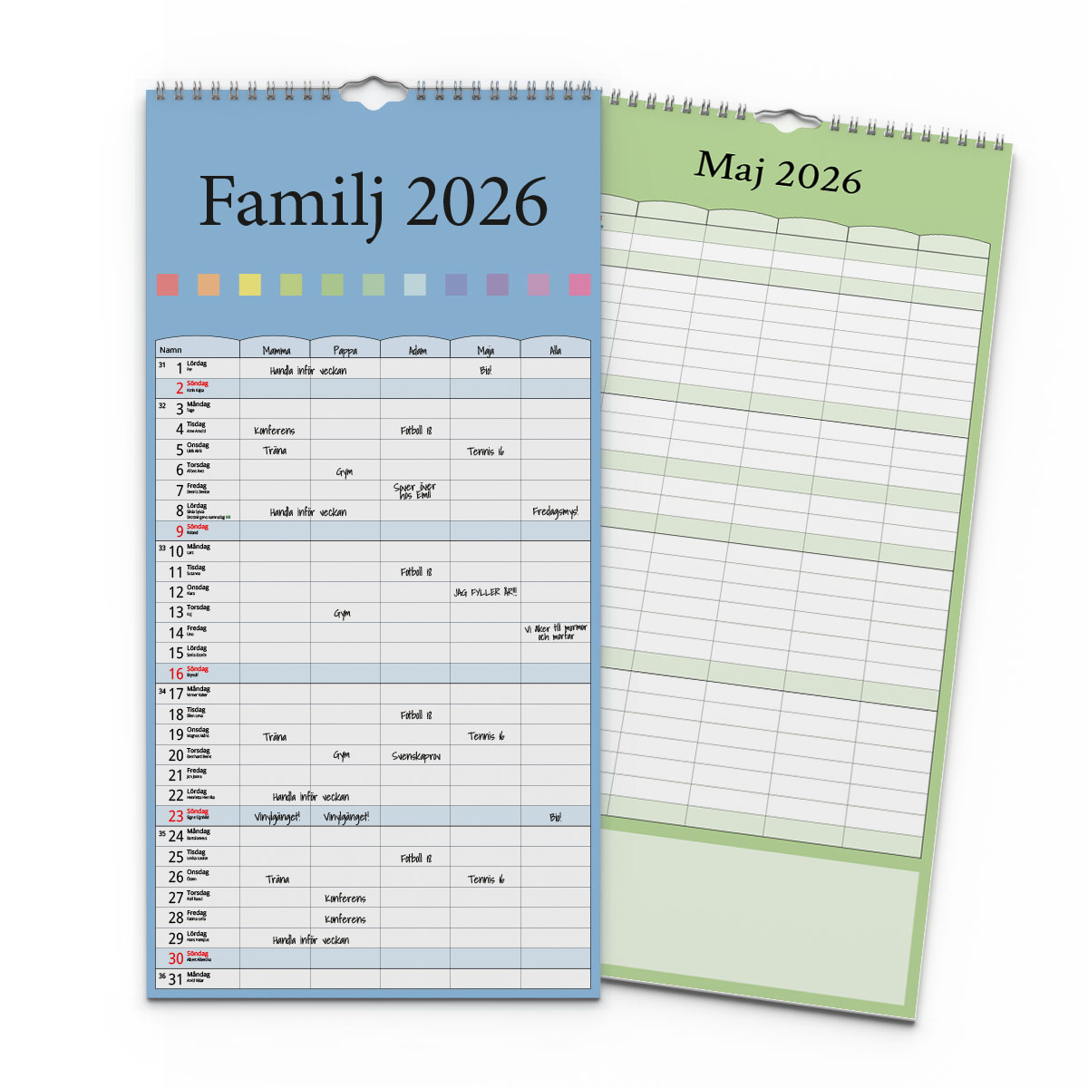 Familjekalender Färg 2026