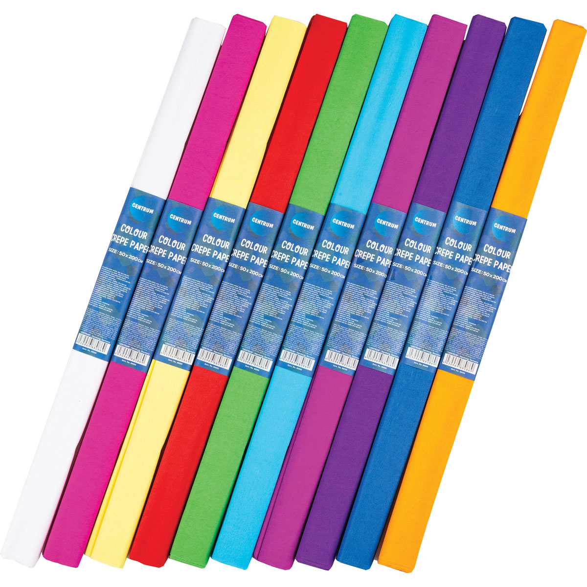 Kräppapper 50x200cm 10 färger 88086