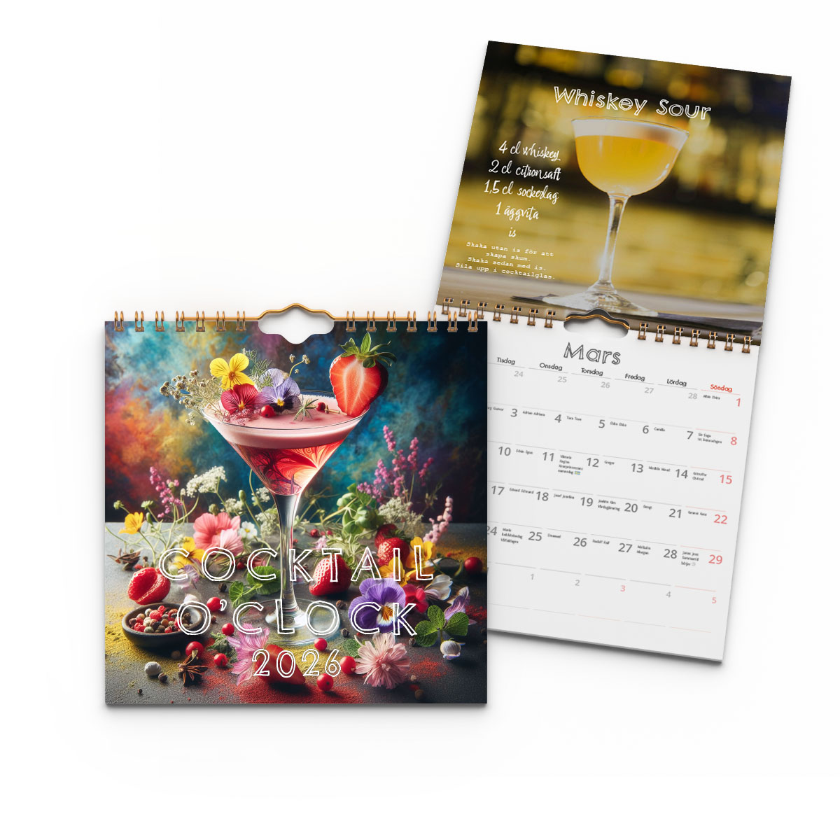 Väggkalender Cocktail Mini 2026