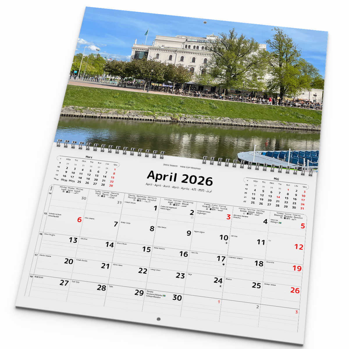 Väggkalender Göteborg 2026 uppslag