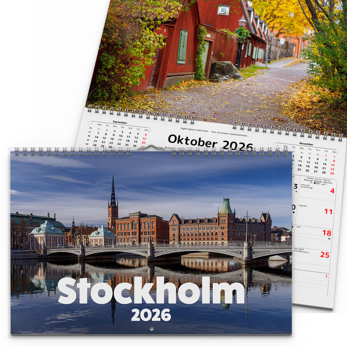 Väggkalender Stockholm 2026