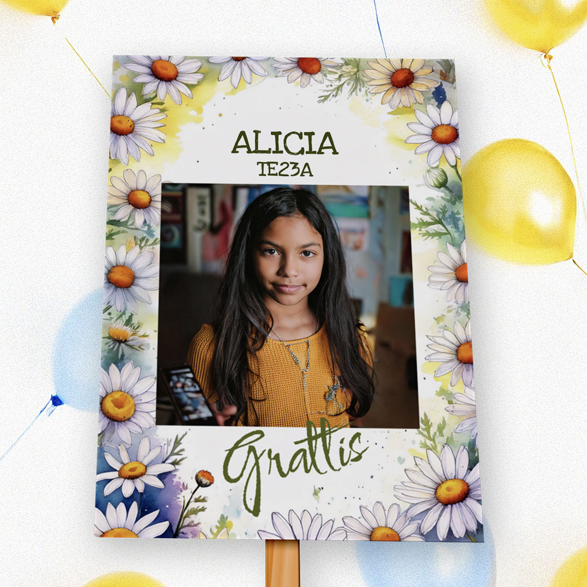 Studentplakat Akvarell Grön Grattis Studentplakat Akvarell Grön Grattis