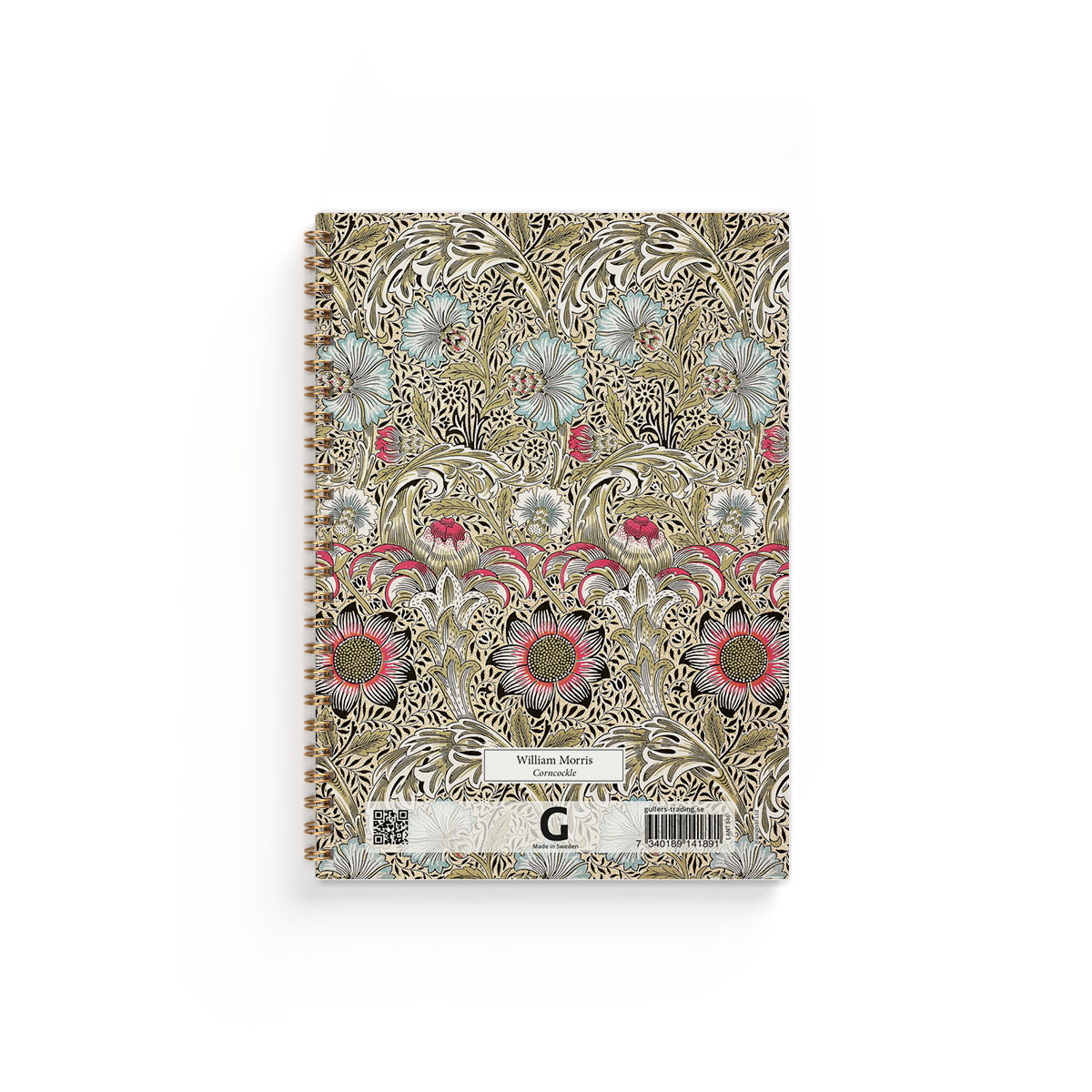 Anteckningsbok A5 William Morris Corncockle baksida