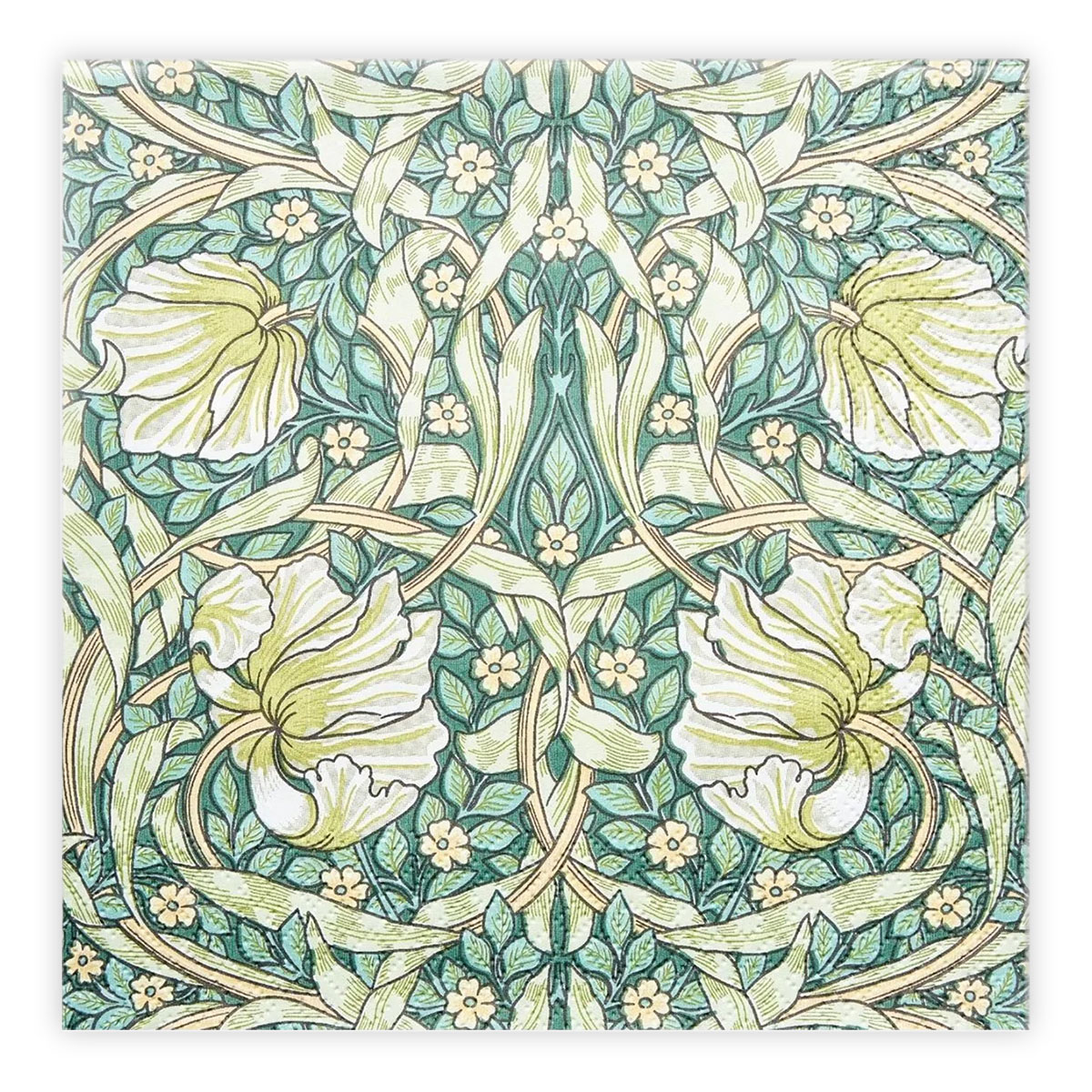 Matservetter 20p William Morris Pimpernel grön 040404