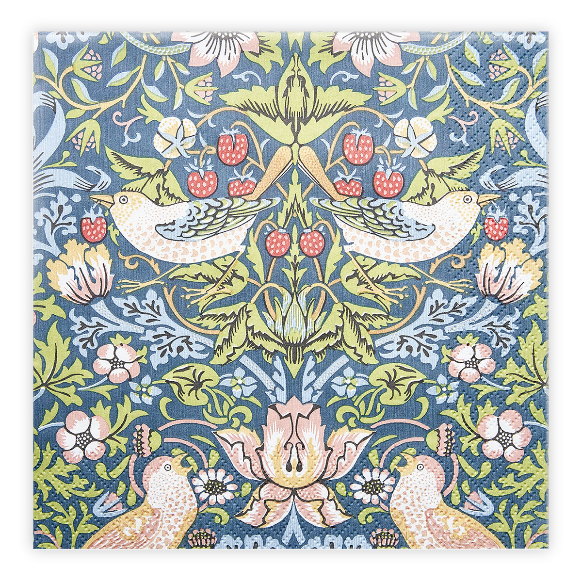 Matservetter 20p William Morris Strawberry Thief blå 040413