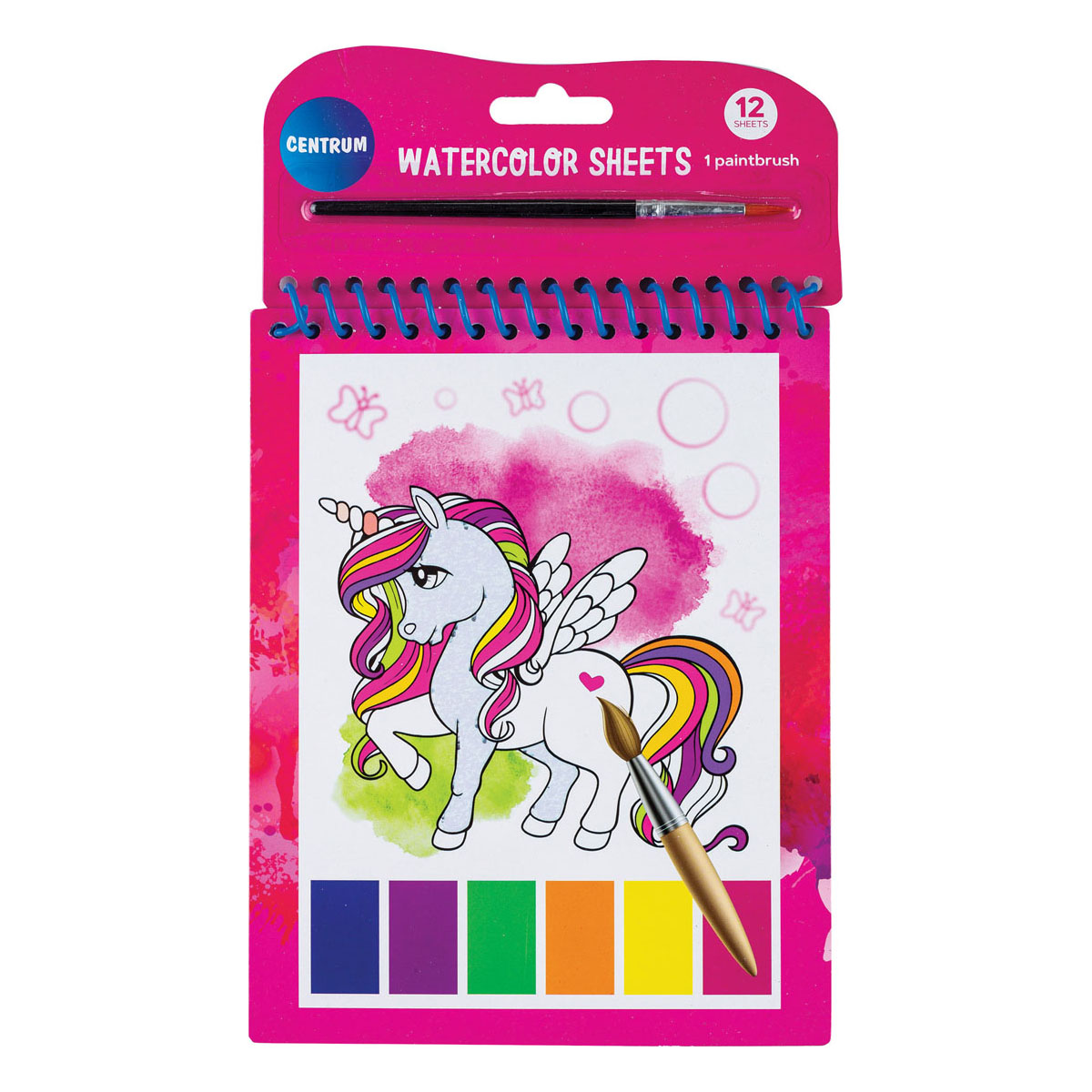 Liten målarbok med pensel