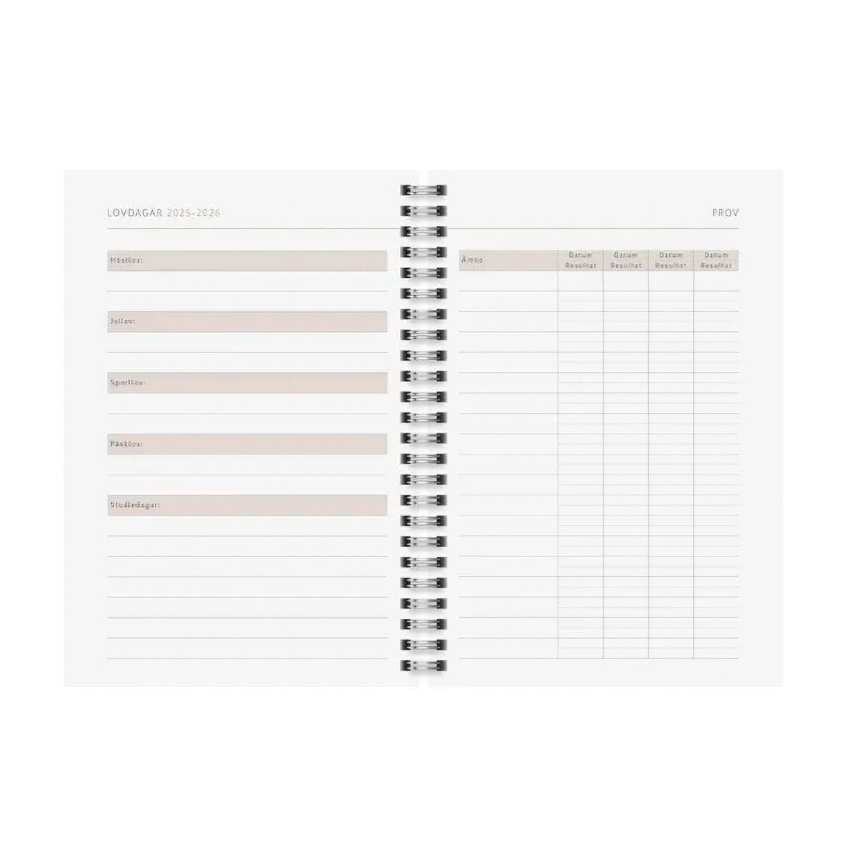 Almanacka A5 2025-2026 Grey Marble 18 mån uppslag 5