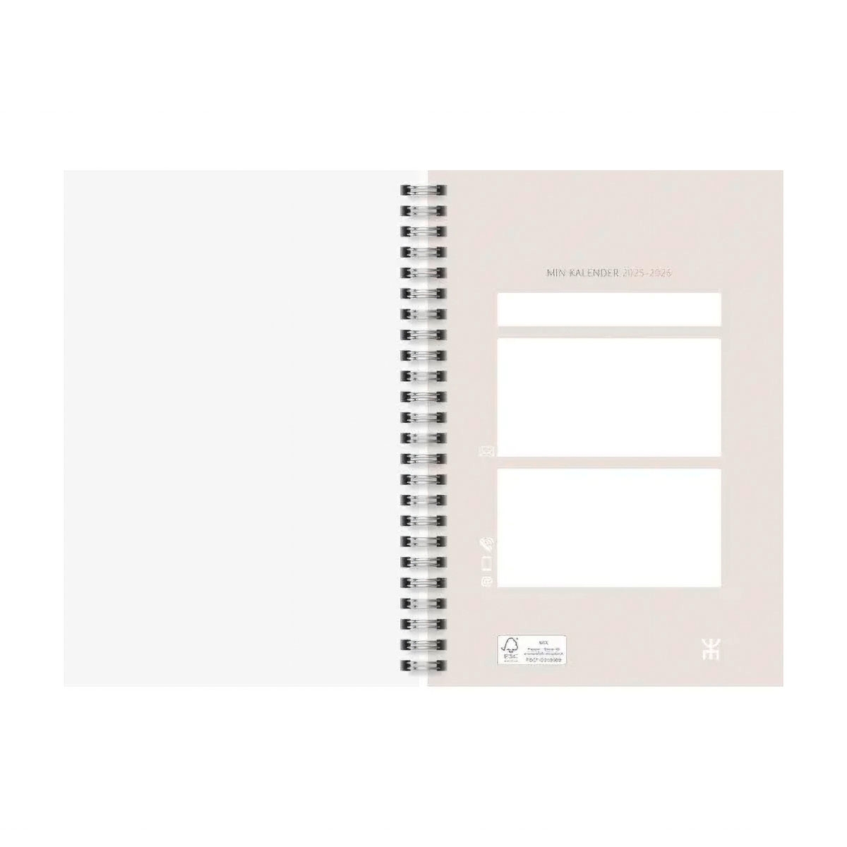 Almanacka A5 2025-2026 Grey Marble 18 mån uppslag 7