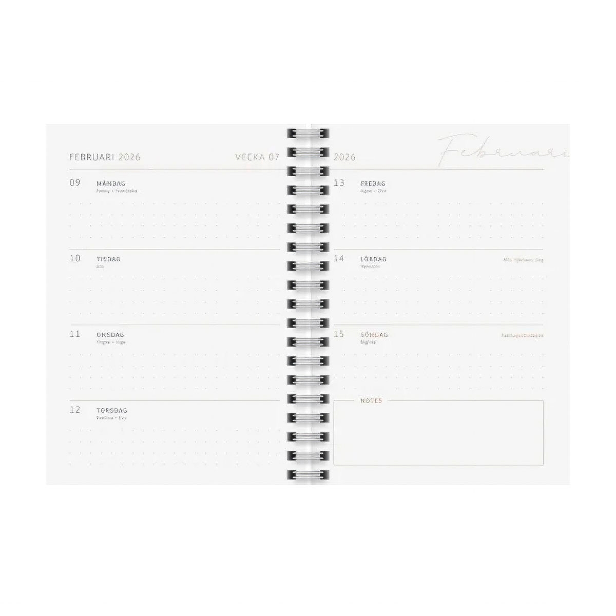 Almanacka A6 2025-2026 Stars 18 mån uppslag