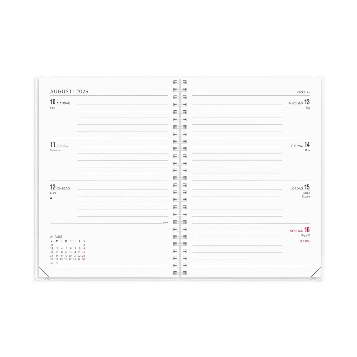 Kalender 2026 Senator A5 4i1 uppslag