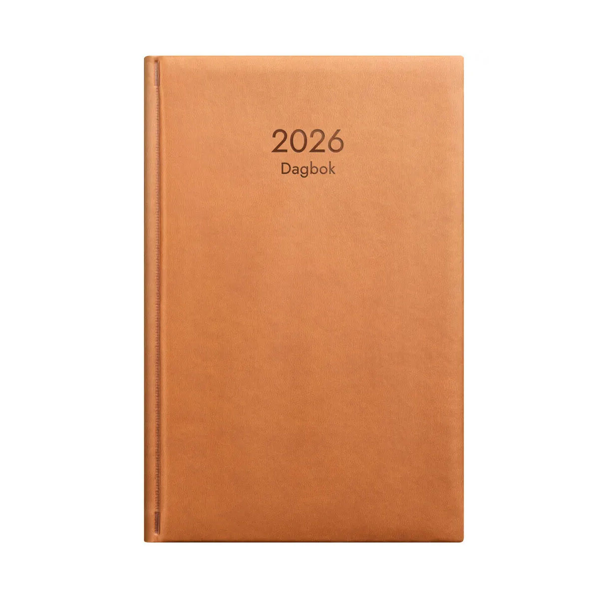 Kalender Dagbok 2026 konstläder cognac