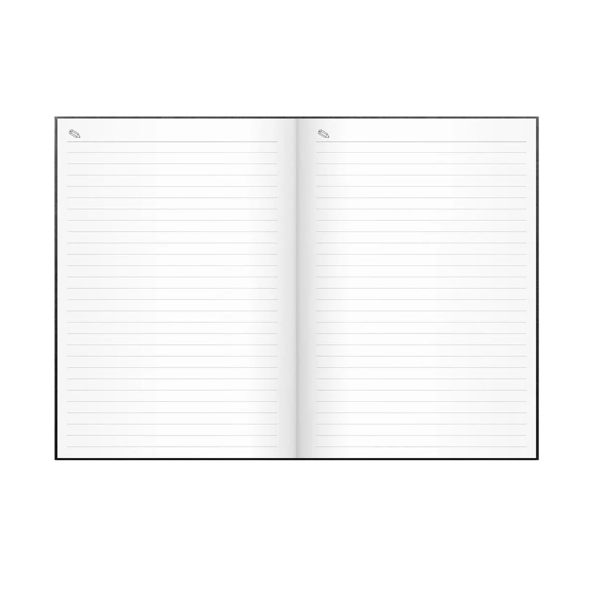 Kalender Weekly 2026 A5 svart konstläder uppslag 2