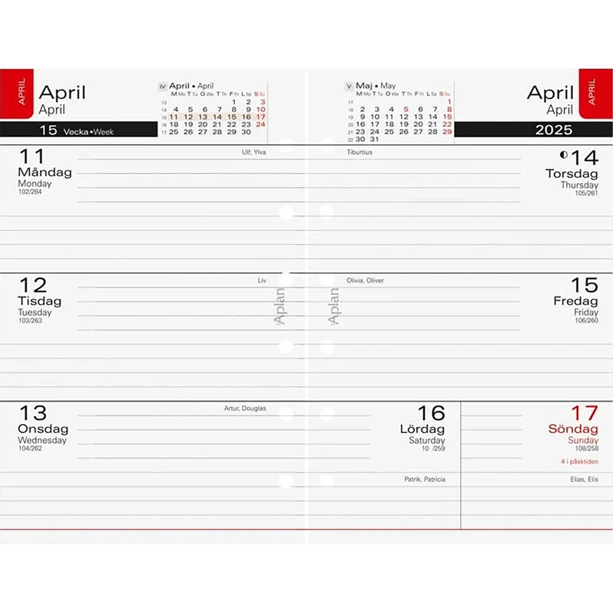 Systemkalender Aplan Pocket Classic 2025-2026 18 mån