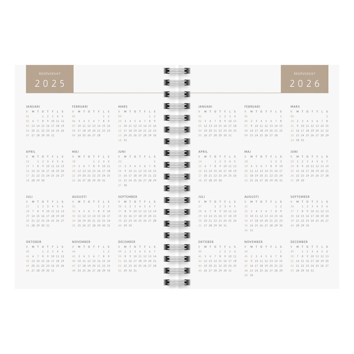 Almanacka A6 Black Marble 2026 uppslag 5