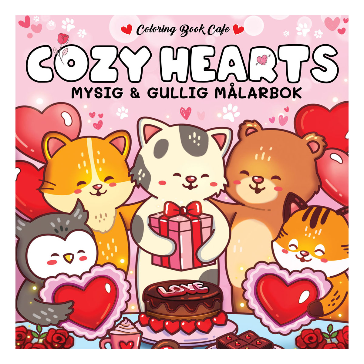 Cozy Målarbok Cozy Hearts
