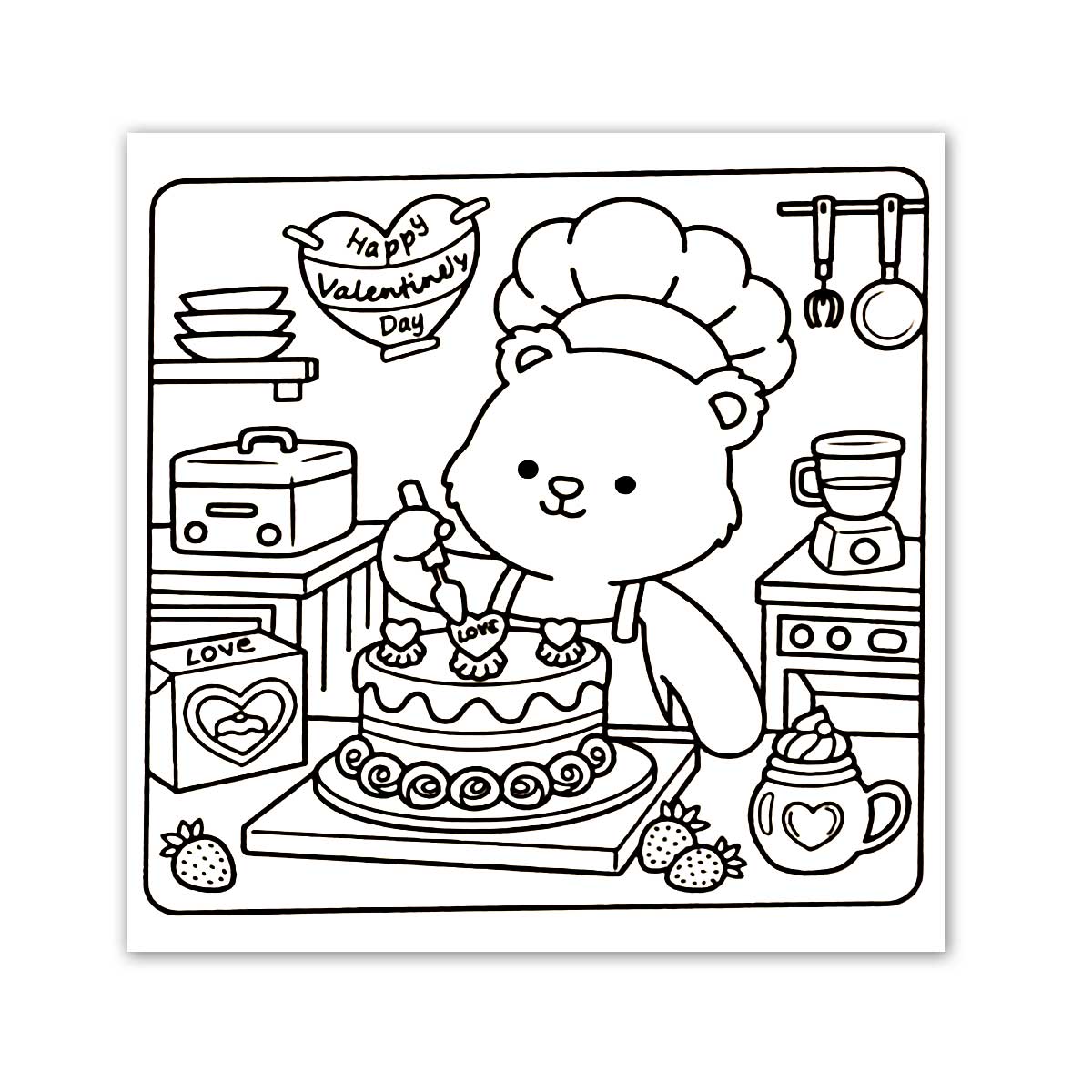 Cozy Målarbok Cozy Hearts innehåll