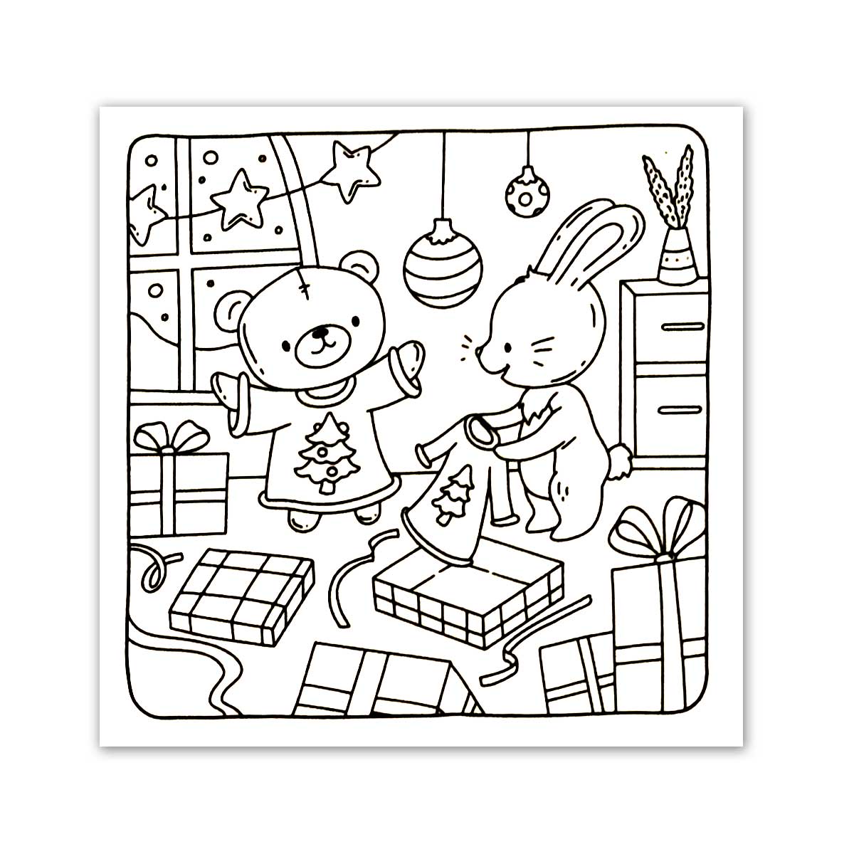 Cozy Målarbok Cuddly Christmas
