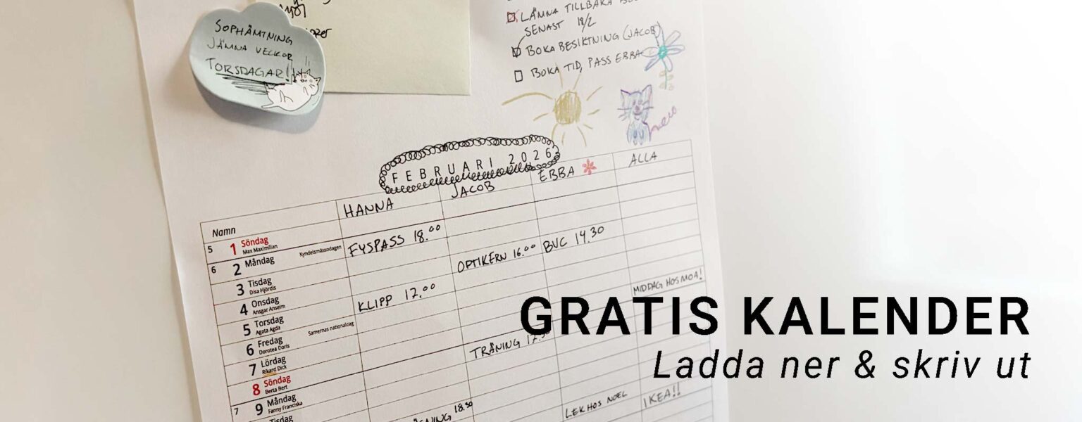 Gratis kalender | Ladda ner & skriv ut