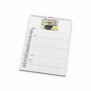 Familjekalender Glada Kossan 2027 uppslag