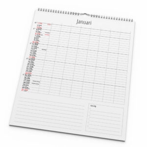 Family Planner XL 8 kolumner 2027 uppslag