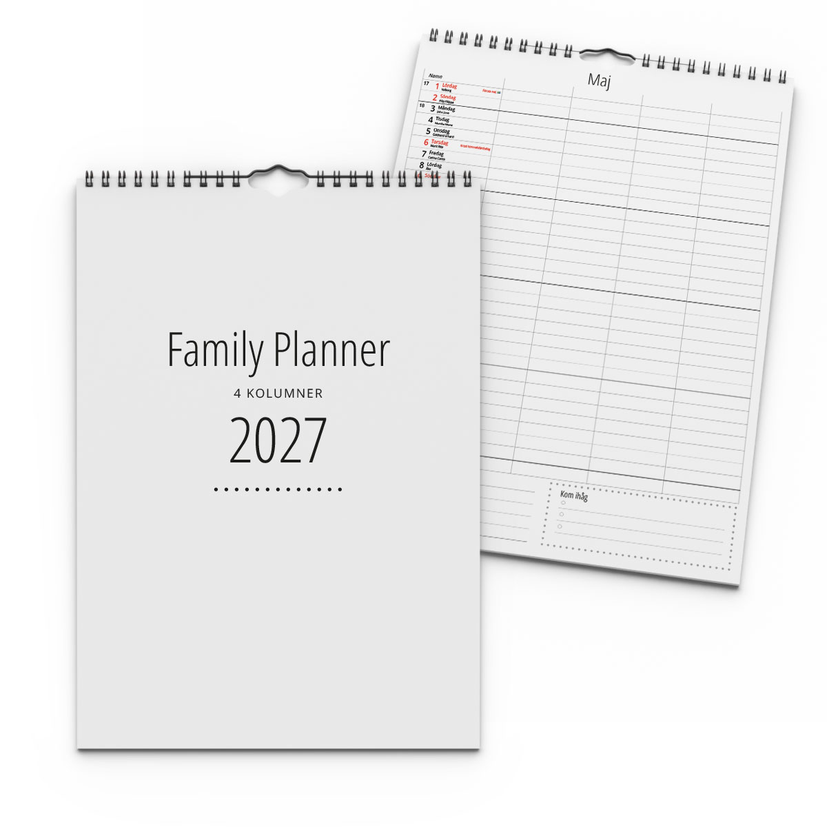 Family planner A4 4 kolumner 2027 2