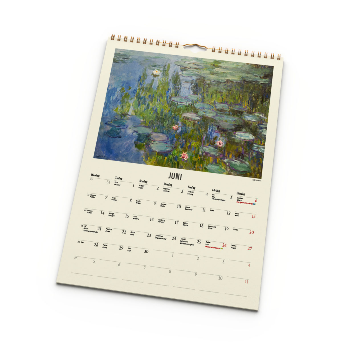 Konstkalender Monet 2027 uppslag