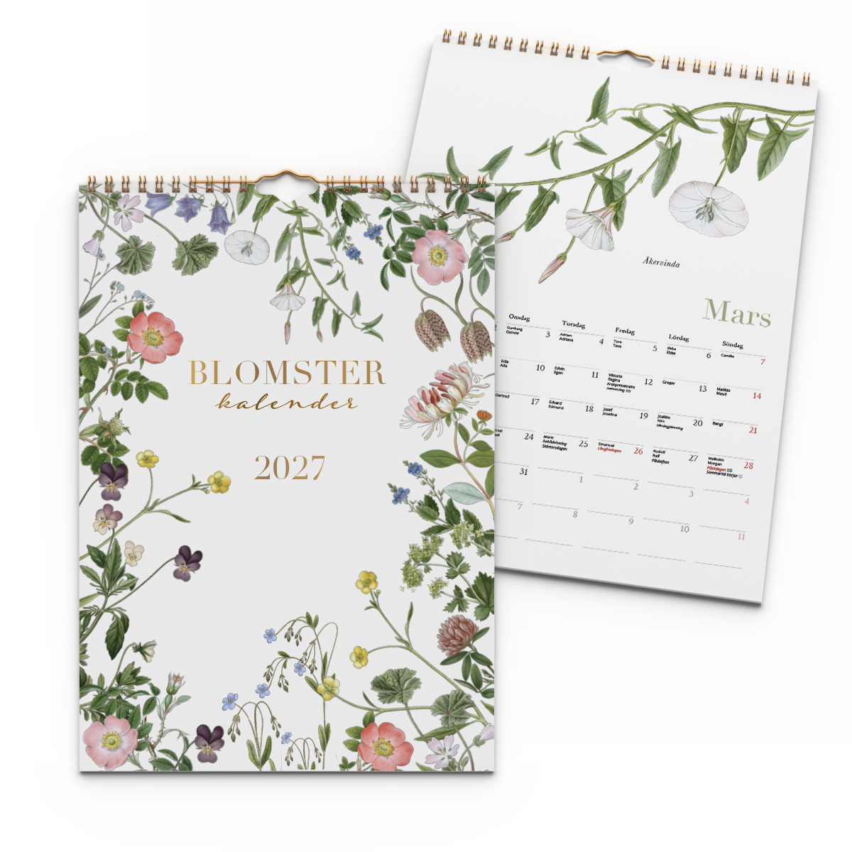 Väggkalender Blomster A4 2027 2