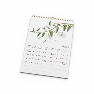 Väggkalender Blomster A4 2027 uppslag