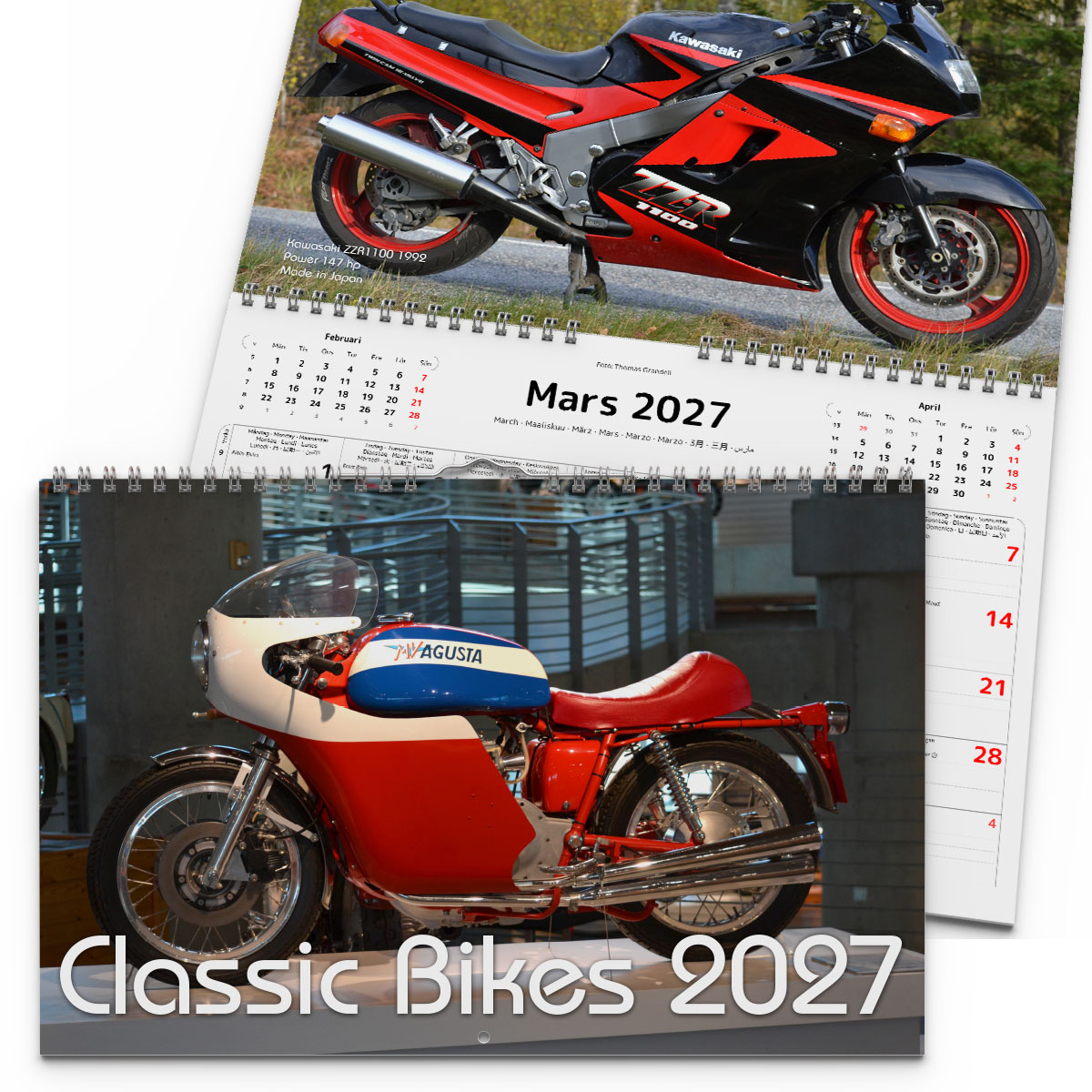 Väggkalender Classic Bikes 2027 2