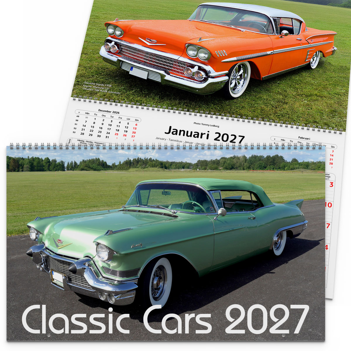 Väggkalender Classic Cars Panorama 2027 2