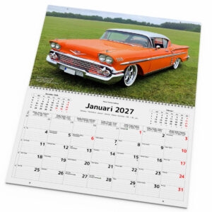 Väggkalender Classic Cars Panorama 2027 uppslag
