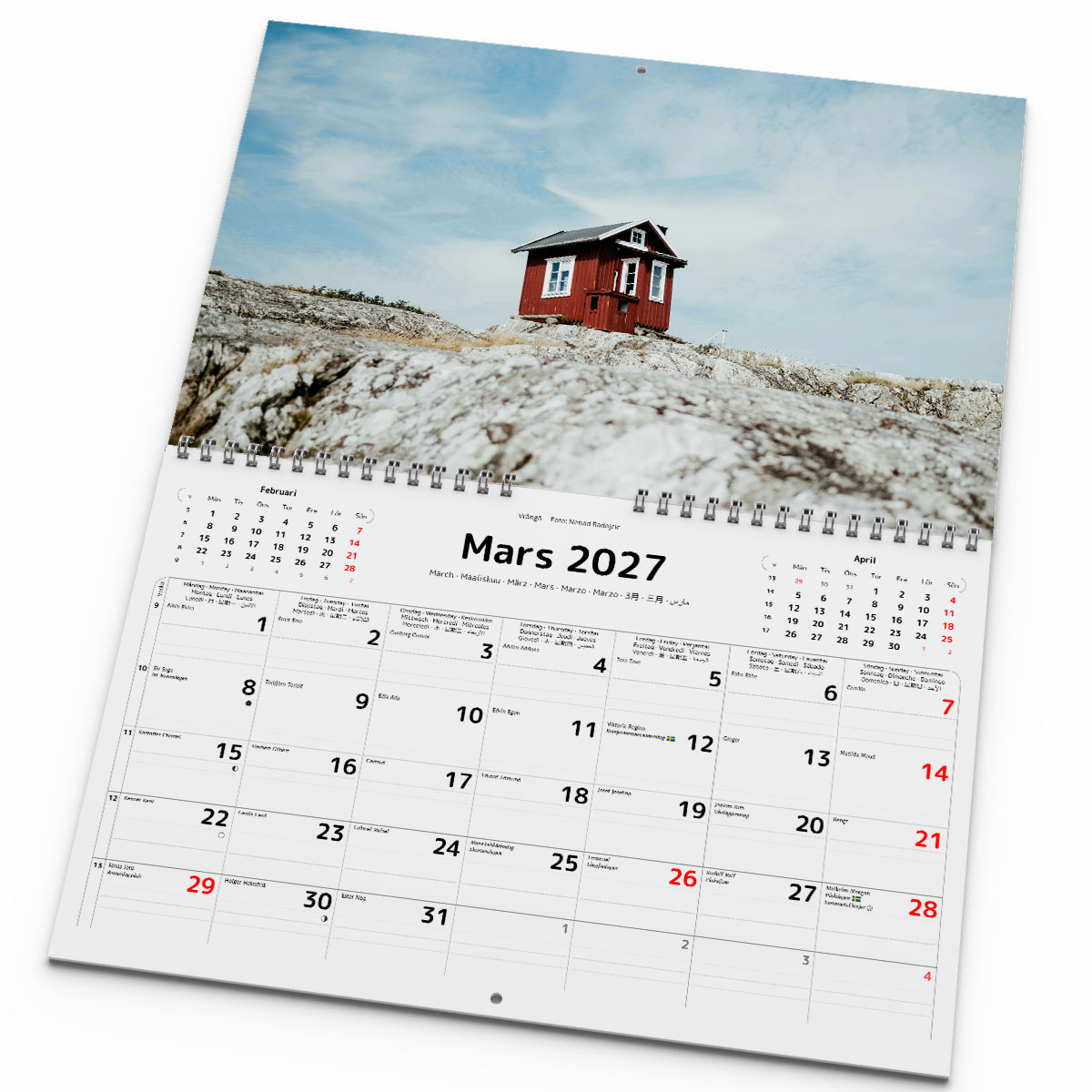 Väggkalender Four Seasons 2027 uppslag