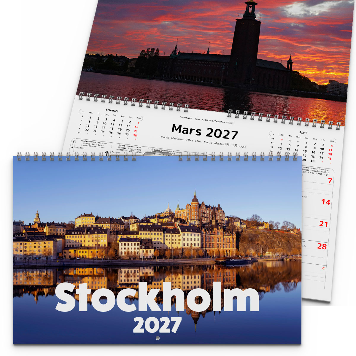 Väggkalender Stockholm 2027 2