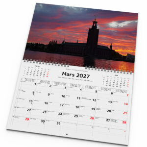 Väggkalender Stockholm 2027 uppslag
