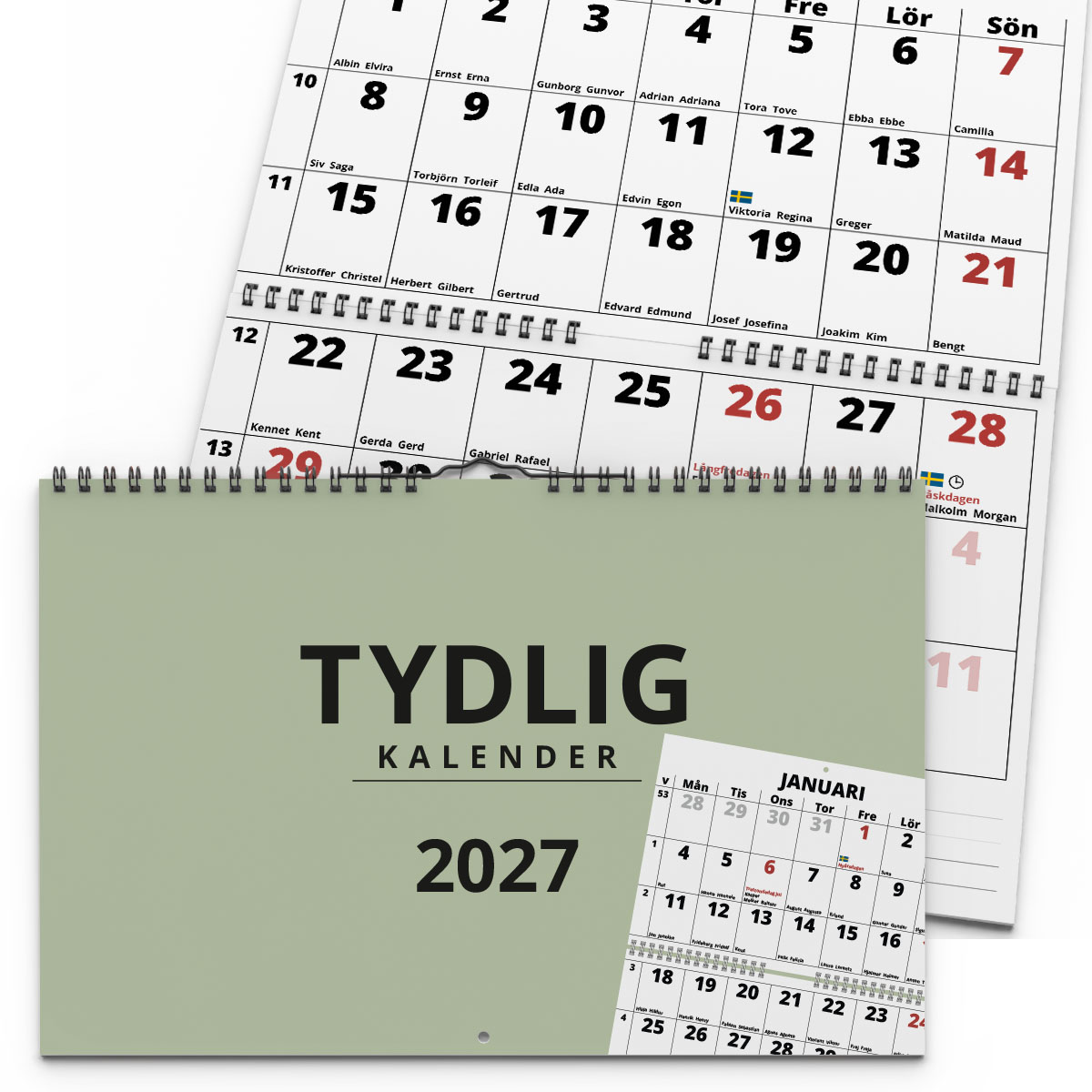Väggkalender Tydlig 2027 2