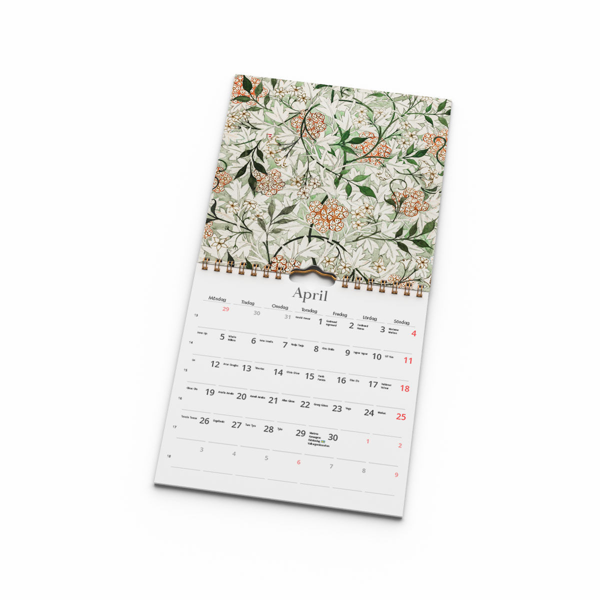 Väggkalender William Morris Mini 2027 uppslag