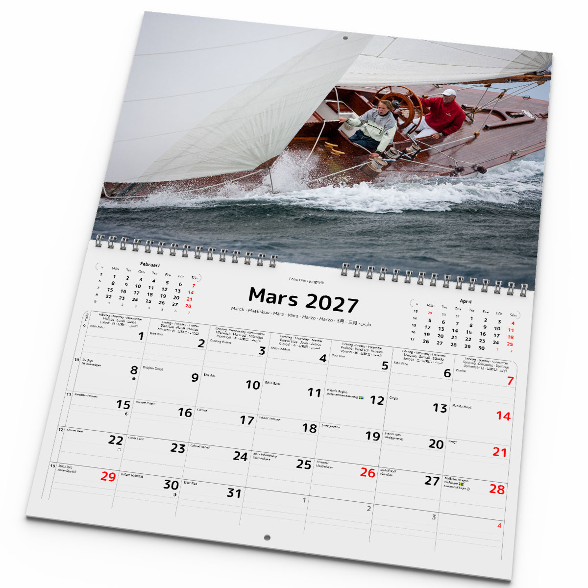 Väggkalender Yachting 2027 uppslag