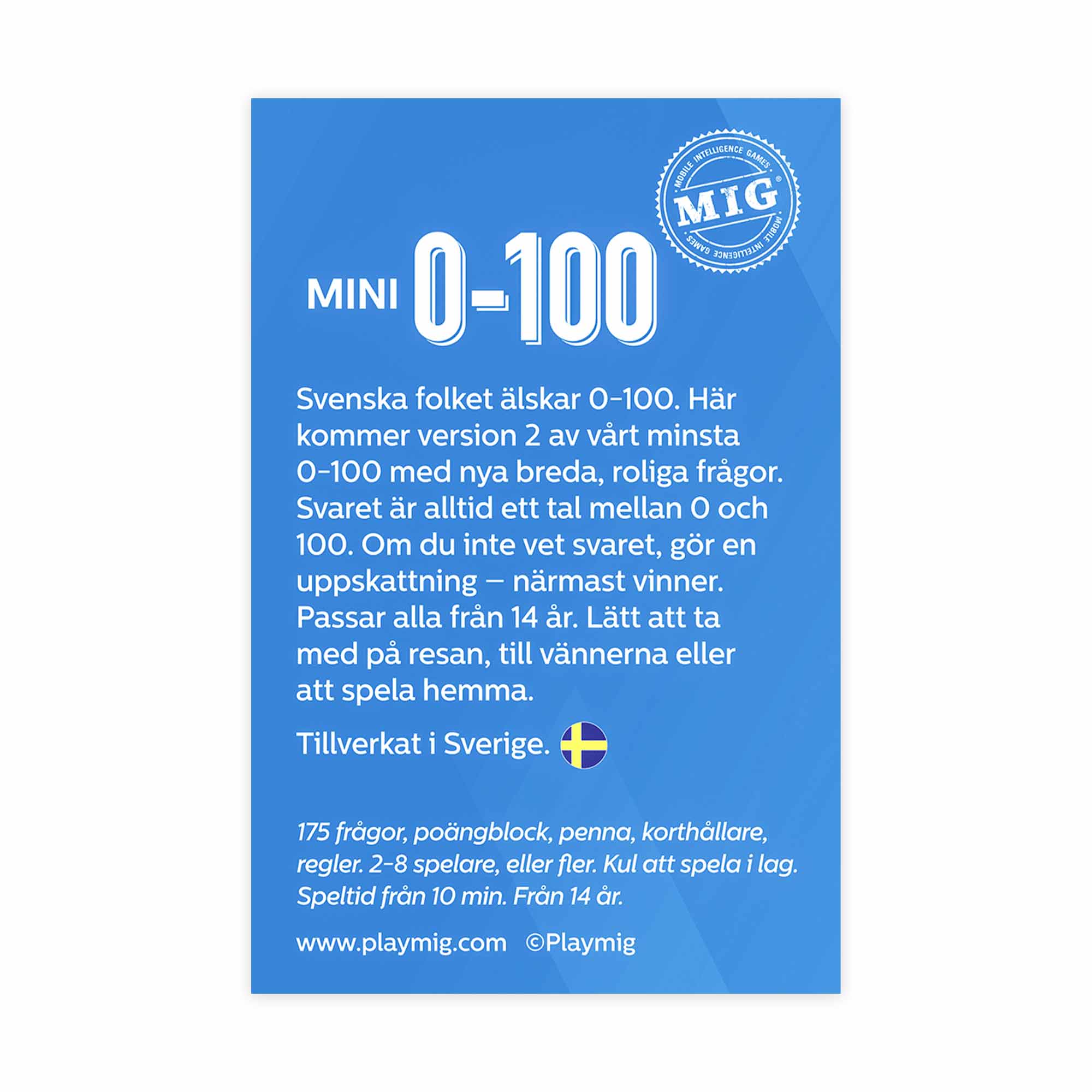 Frågespel MIG 0-100 Blå Mini