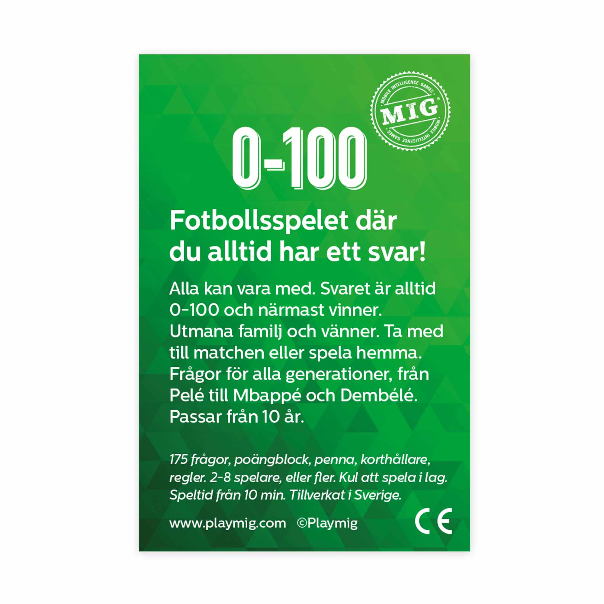 Frågespel MIG 0-100 Fotboll Mini