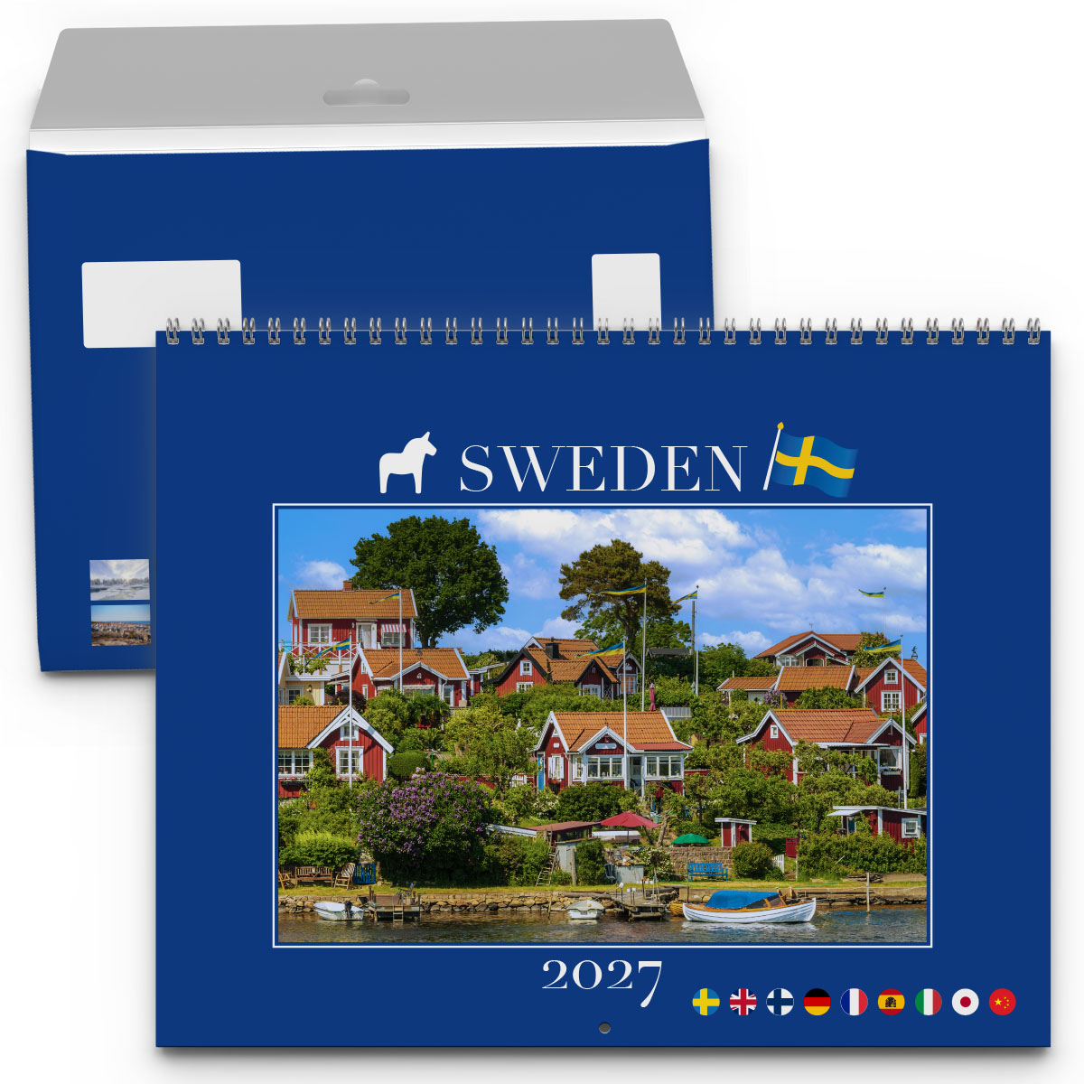 Väggkalender Sverige med kuvert 2027 Kalender och kuvert