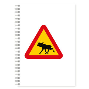 Anteckningsbok Älg Varning A5 Framsida